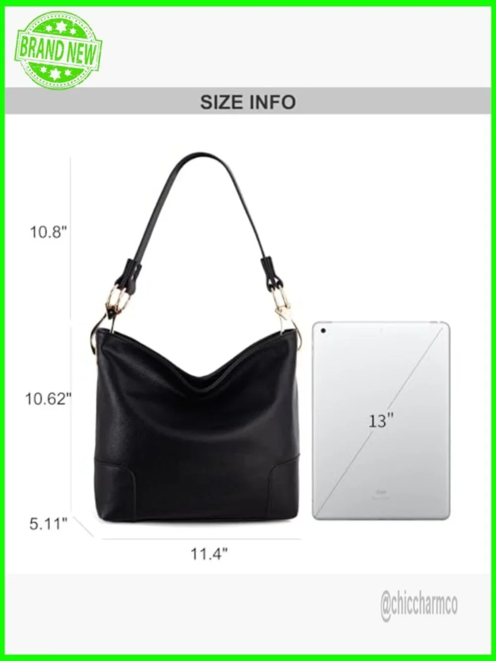 Medium Hobo Bag Faux Leather Shoulder Purse Top Handle Satchel